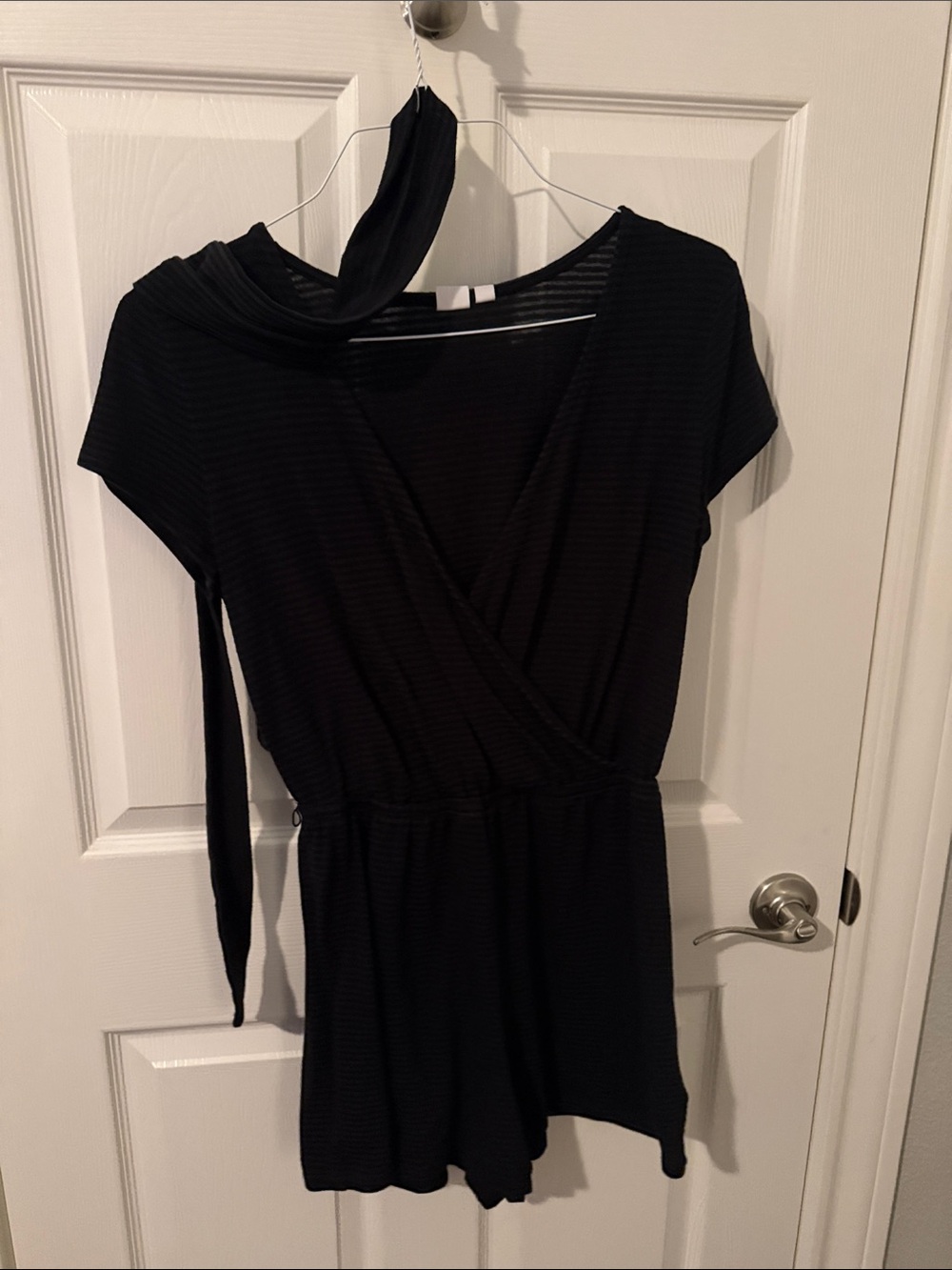 GAP Black One-Shoulder Short Romper Dress